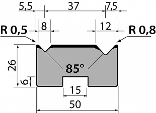 Матрица двухручьевая быстросъемная классическая модель M26.85.02